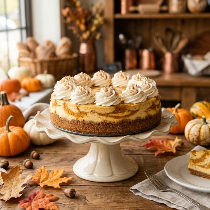 Pumpkin Swirl Cheesecake